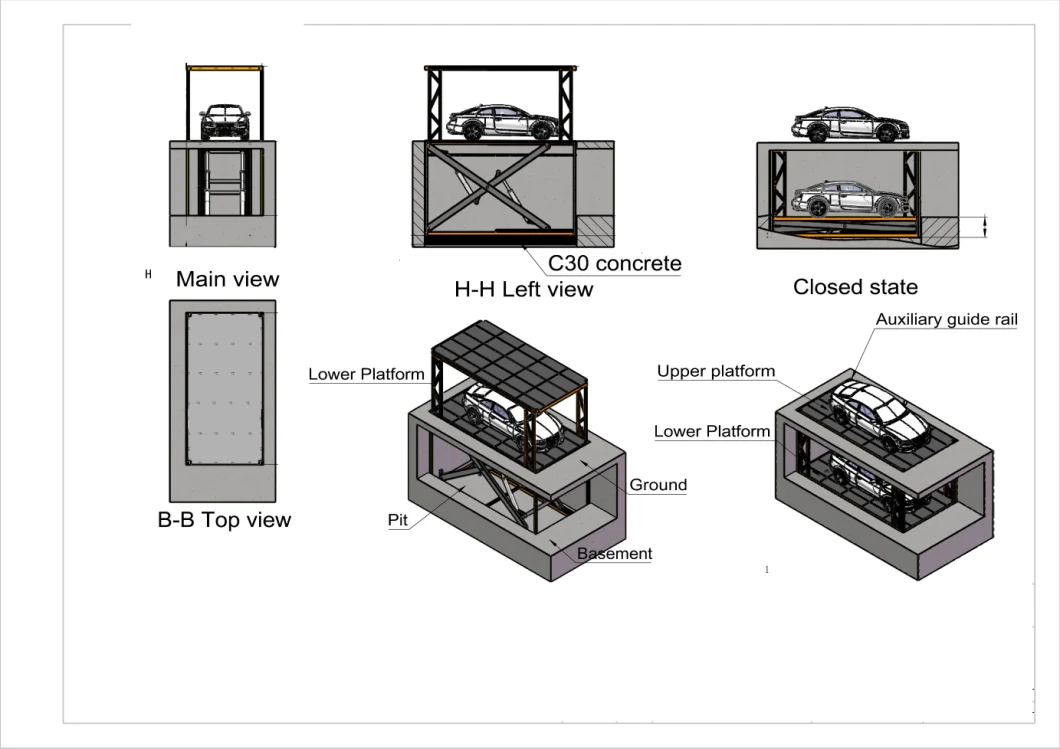 Double Deck Car Parking Scissor Lift