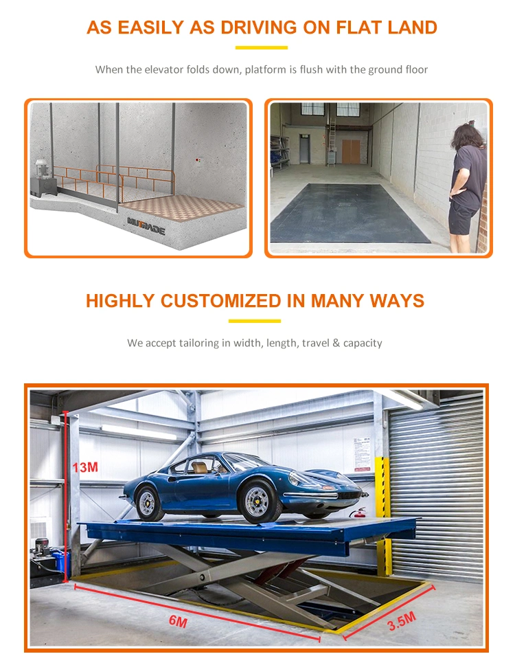 Customizable CE Scissor Car Lift Platform Car Elevator Parking Home Elevator Lift